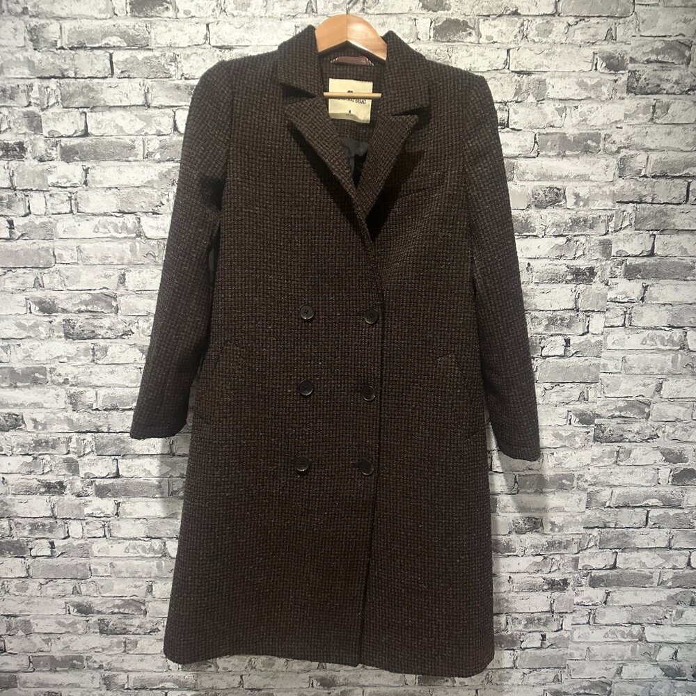 EUC The Normal Brand Pop Coat in Coffee Plaid Women's Size Medium